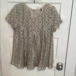 Cream and Silver Blouse with Elegant Design